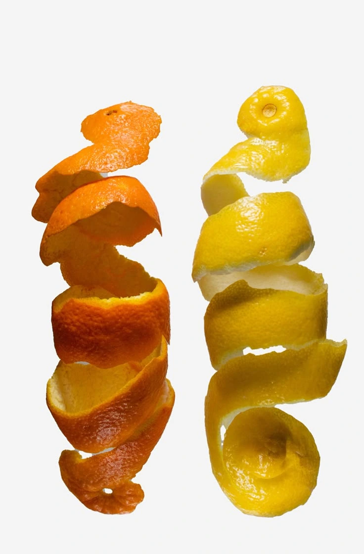 Dried lemon and orange peels
